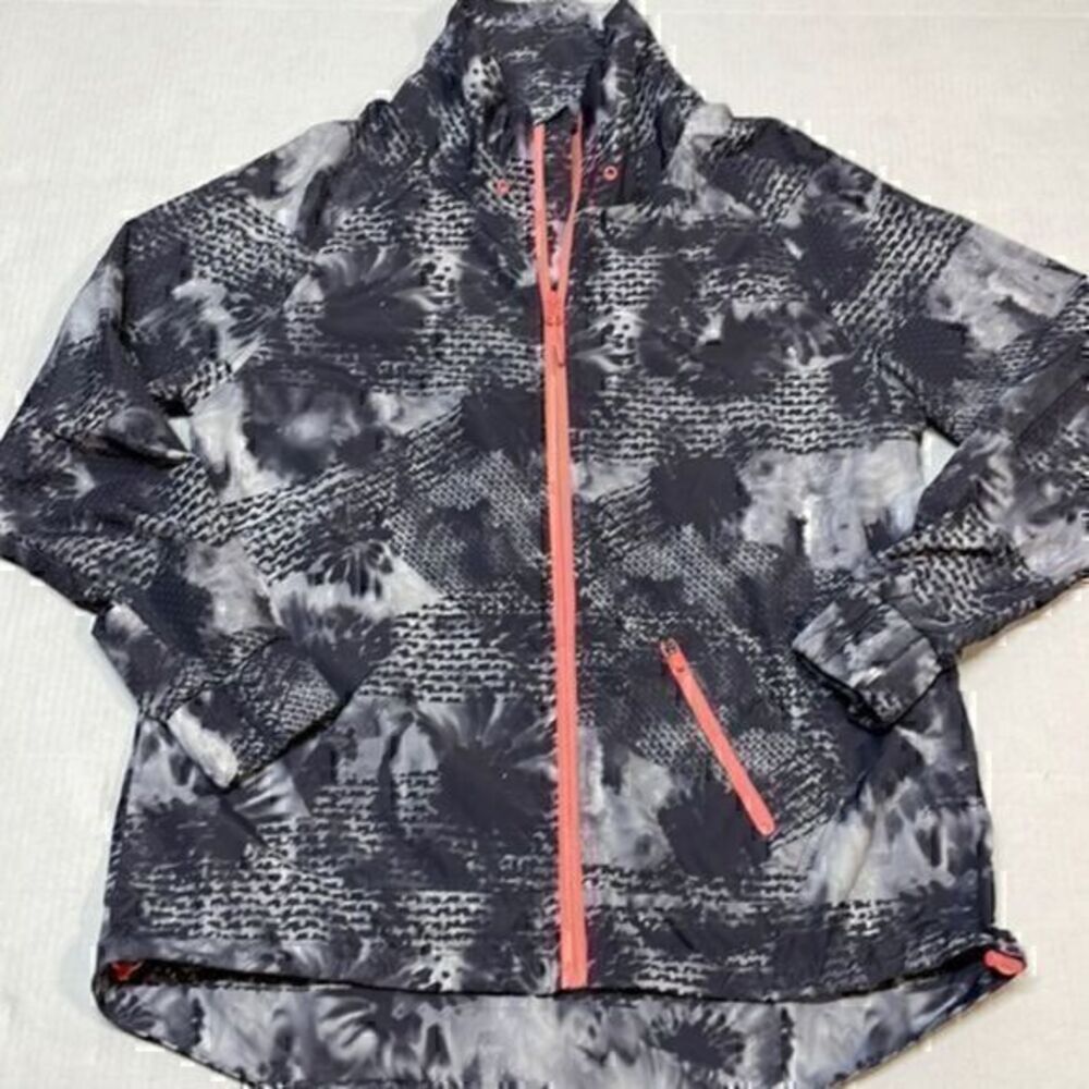 Mondetta women’s windbreaker zip up jacket. Size S. Gray/peach.